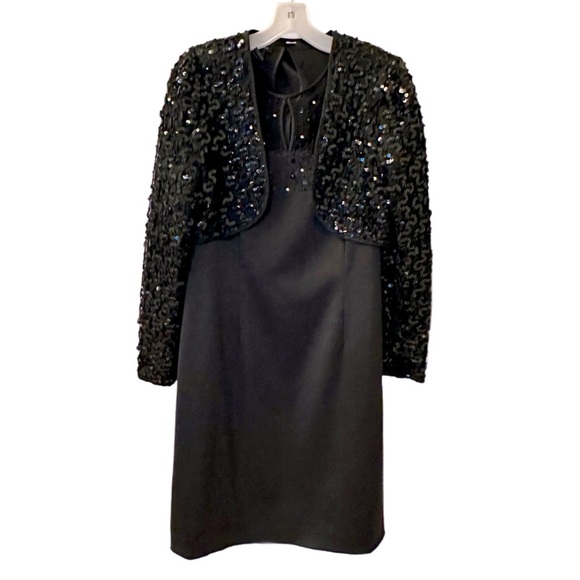 Women’s Spense Black 2 Piece Sequin Dress - Size 10 - NWT - Picture 1 of 8